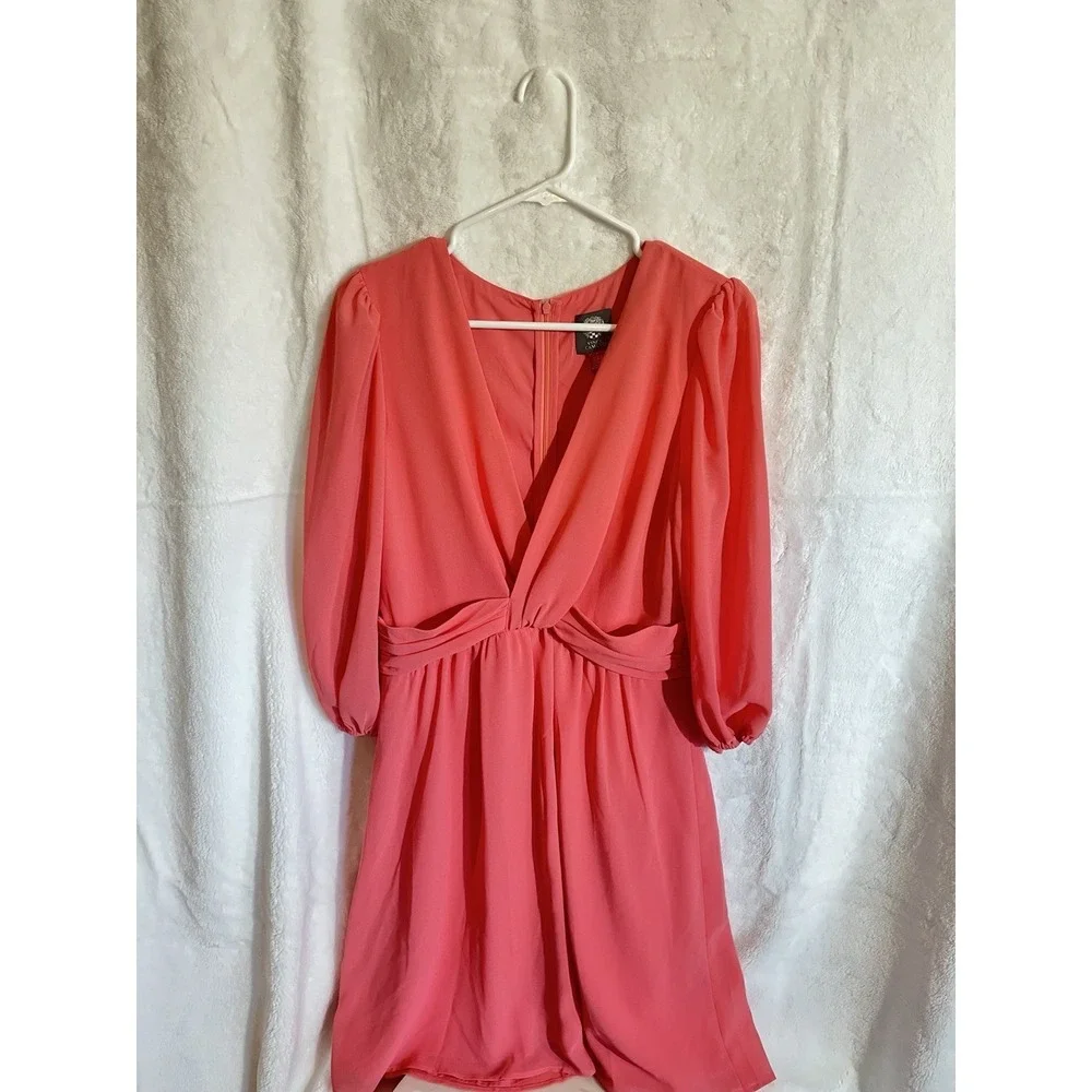 Pink Vince Camuto Womens A-Line Dress with V-neck Size 8 - Picture 5 of 7